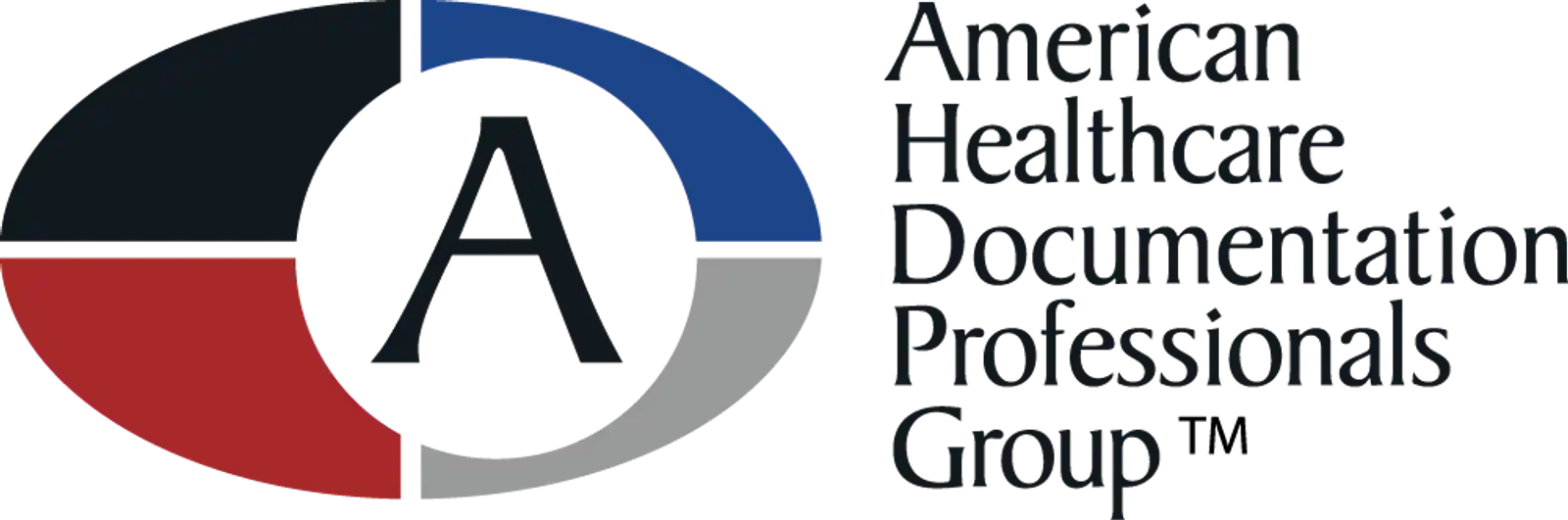 Logo of the American Healthcare Documentation Professionals Group featuring the acronym “AHDPG” stylized with a blue and grey circular design around the letter “A”.